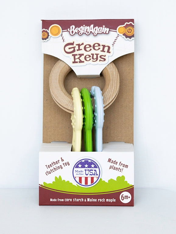 BeginAgain Green Keys Clutching & Teething Toy